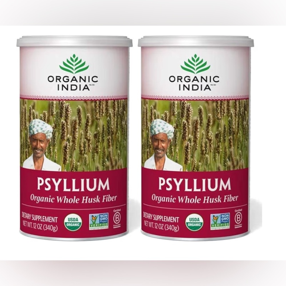 4 ORGANIC INDIA Whole Psyllium Husk Powder Organic NIB